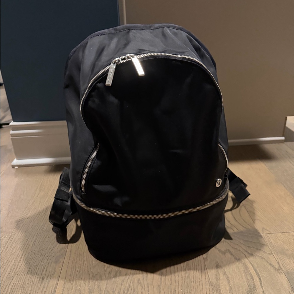 lululemon athletica Black Backpack with Silver Accents